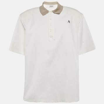 مملوكة مسبقًا The Attico White Cotton Delice Polo T-Shirt M