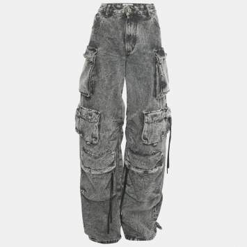 Pre Owned The Attico Grey Cotton Cargo Jeans M Waist 29"