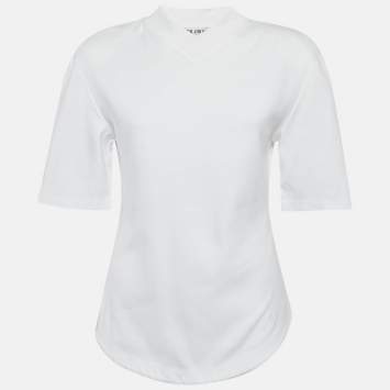 Pre Owned The Attico White Jersey V-Neck Top M