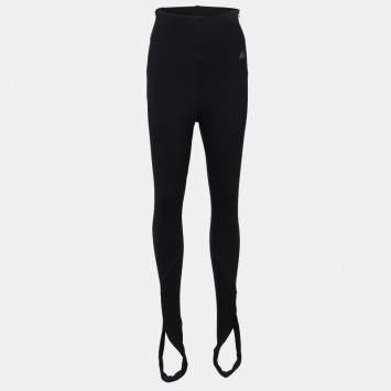 Pre Owned The Attico Black Cotton Jamie Stirrup Leggings S
