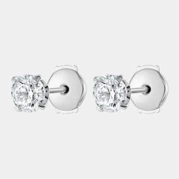 Pre Owned 18k White Gold Classic 2.00 cts Lab Grown Diamond Stud Earrings