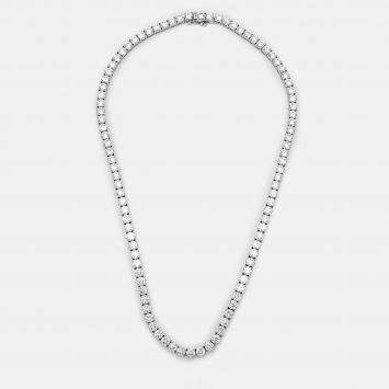Pre Owned 28.8 cts Round Brilliant Cut 18k White Gold Lab Grown Diamonds Tennis Necklace
