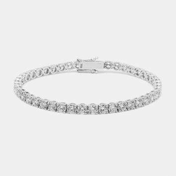 Pre Owned 7.8 cts Round Brilliant Cut 18k White Gold Lab Grown Diamond Tennis Bracelet
