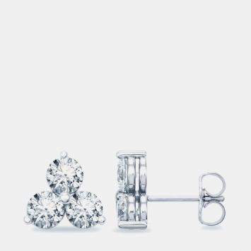 Pre Owned 1.80 cts Round Brilliant Cut 18K White Gold Lab Grown Diamond Earrings