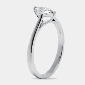 Pre Owned 0.50 cts Marquise Cut Lab Grown Diamond 18k White Gold Ring Size 53
