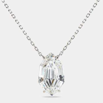 Pre Owned 10.00 cts Decagonal Step Cut Lab Grown Diamond 18k White Gold Chain Necklace