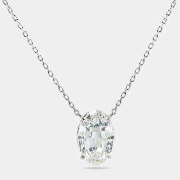 Pre Owned 10.00 cts Step Cut Lab Grown Diamond 18k White Gold Chain Necklace
