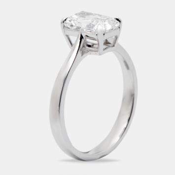 Pre Owned 1.50 cts Radiant Brilliant Cut 18k White Gold Lab Grown Diamonds Ring Size 52