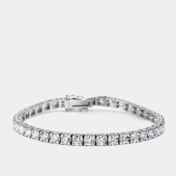 Pre Owned 6.45 cts Round Brilliant Cut Lab Grown Diamonds 18k White Gold Tennis Bracelet
