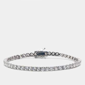 5.40 cts Round Brilliant Cut Lab Grown Diamonds 18k White Gold Tennis Bracelet