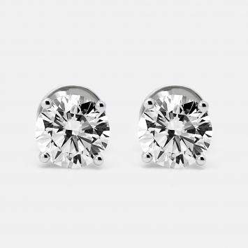 4.00 cts Round Brilliant Cut 18k White Gold Stud Earrings