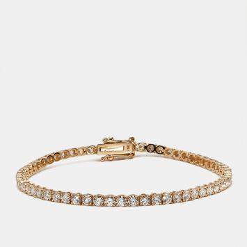 Pre Owned 3.50 cts Round Brilliant Lab Grown Diamonds 18k Rose Gold Tennis Bracelet