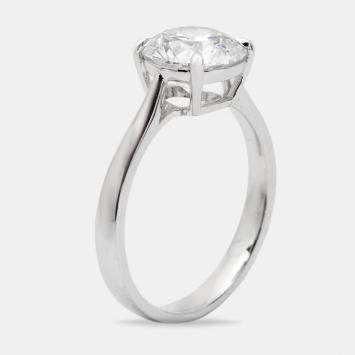 Pre Owned 2.00 cts Round Brilliant 18k White Gold Lab Grown Diamonds Ring Size 51