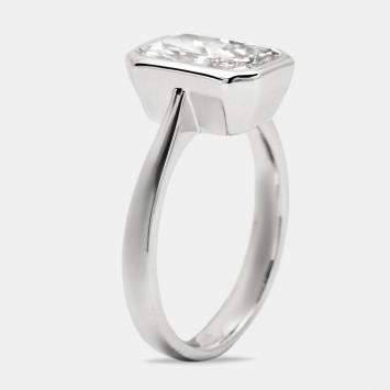 Pre Owned 2.80 cts Radiant Cut Lab Grown Diamond 18k White Gold Ring Size 53