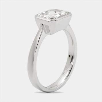 Pre Owned 2.00 cts Radiant Cut Lab Grown Diamond 18k White Gold Ring Size 53