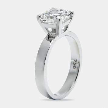 2.00 cts Princess Cut Lab Grown Diamond 18k White Gold Ring Size 54
