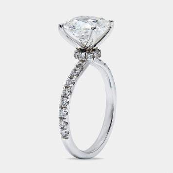3.50 cts Cushion Round Cut 18k White Gold Lab Grown Diamonds Ring Size 54