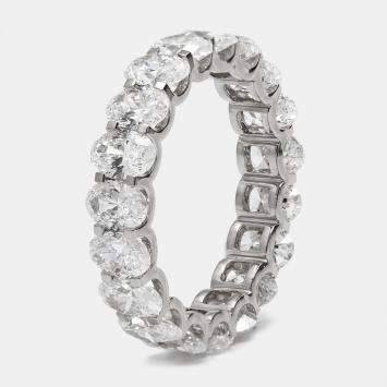 4.80 cts Oval Brilliant Lab Grown Diamond 18k White Gold Eternity Band Ring Size 53