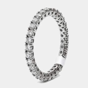 Pre Owned 1.00 cts Round Brilliant Lab Grown Diamond 18k White Gold Eternity Band Ring Size 53