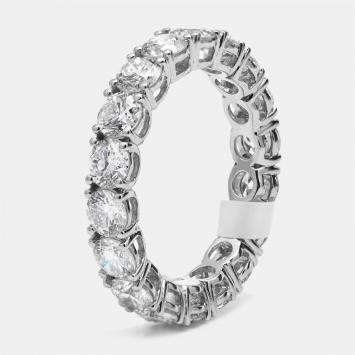 Pre Owned 3.60 cts Round Brilliant Lab Grown Diamonds 18k White Gold Eternity Band Ring Size 53