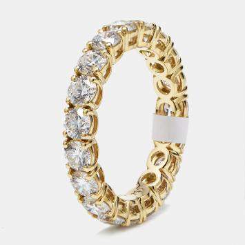 Pre Owned 3.00 cts Round Brilliant Lab Grown Diamonds 18k Yellow Gold Eternity Band Ring Size 53