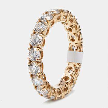 Pre Owned 3.00 cts Round Brilliant Lab Grown Diamonds 18k Rose Gold Eternity Band Ring Size 53