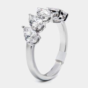 Pre Owned 1.7 cts Pear Brilliant Lab Grown Diamonds 18k White Gold Ring Size 52