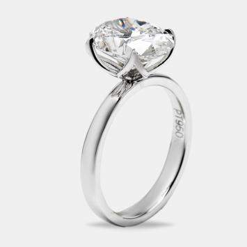 Pre Owned 3.5 cts Oval Brilliant Lab Grown Diamond 18k White Gold Ring Size 52