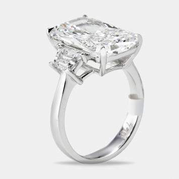 8 cts Radiant and Trapezoid Lab Grown Diamonds 18k White Gold Ring Size 53