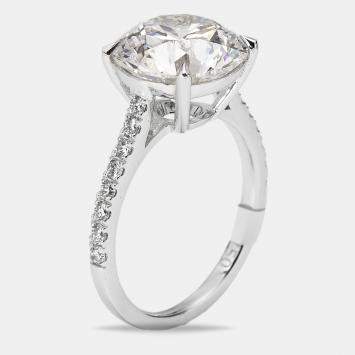 5.3 cts Round Lab Grown Diamond 18k White Gold Ring Size 54