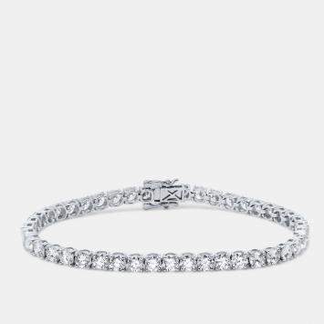 Pre Owned 10 cts Round Cut Lab Grown Diamond 14k White Gold Bracelet