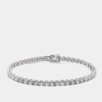 10.8 cts Round Cut Lab Grown Diamond 14k White Gold Bracelet