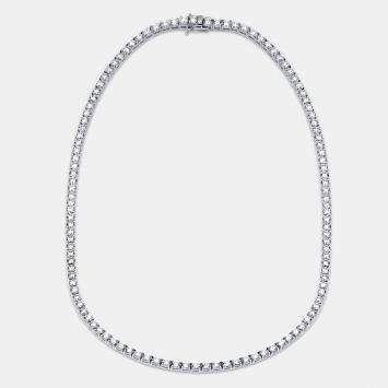 Pre Owned 17.5 cts Round Lab Grown Diamond 18k White Gold Necklace