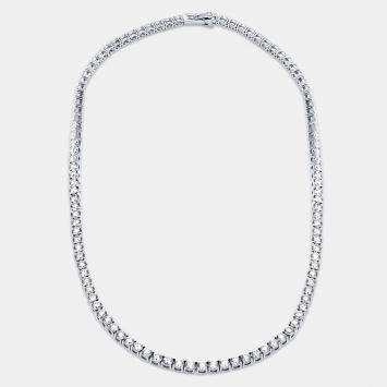 Pre Owned 26 cts Round Lab Grown Diamond 18k White Gold Necklace