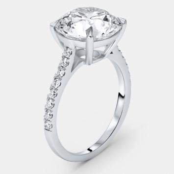 مملوكة مسبقًا 3.30 cts Round Brilliant Lab Grown Diamonds 18k White Gold Ring Size 54