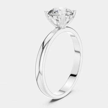 Pre Owned 6.00 ct Round 18k White Gold Solitaire Lab Grown Diamond Band Size 53