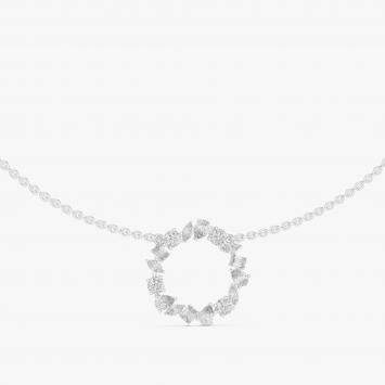 Pre Owned 1.50 cts Mixed Shape Fancy Cut 18k White Gold Lab Grown Diamond Pendant