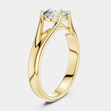 Pre Owned 5.00 cts Round 18k Yellow Gold Solitaire Lab Grown Diamond Band Size 53