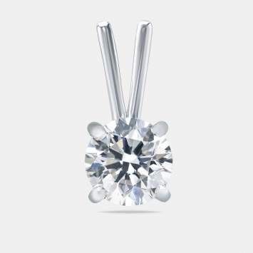 Pre Owned 0.35 cts Round Brilliant Cut 18k White Gold Lab Grown Diamond Pendant
