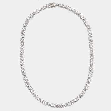 Pre Owned 35.5 cts Heart Lab Grown Diamond 18k White Gold Necklace
