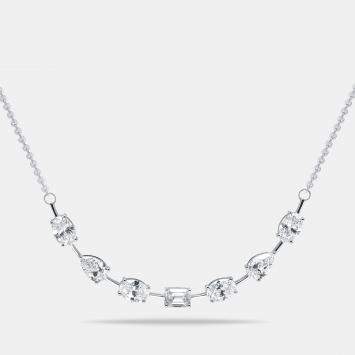 Pre Owned 3 cts Lab Grown Diamond 18k White Gold Necklace
