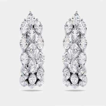 Pre Owned 2.3 cts Marquise Lab Grown Diamond 18k White Gold Earrings