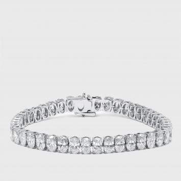 Pre Owned 18 cts Oval Lab Grown Diamond 18k White Gold Bracelet