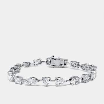 Pre Owned 9.5 cts Lab Grown Diamond 18k White Gold Bracelet