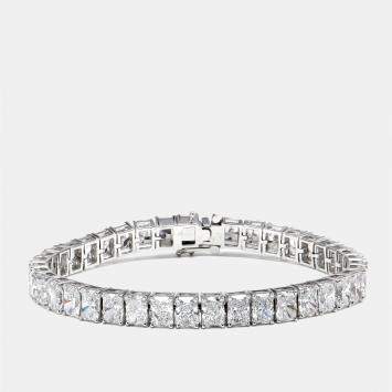Pre Owned 20 cts Radiant Lab Grown Diamond 18k White Gold Bracelet