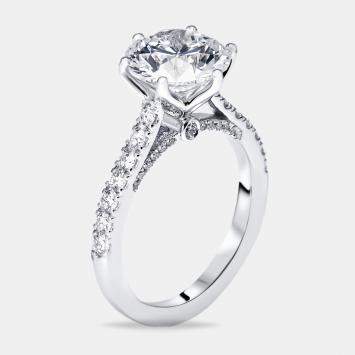 Pre Owned 3.5 cts Round Lab Grown Diamond 18k White Gold Ring Size 51