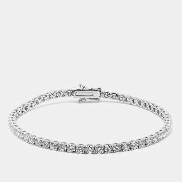 Pre Owned 5.20 cts Round Brilliant Lab Grown Diamonds Sterling Silver 925 Tennis Bracelet