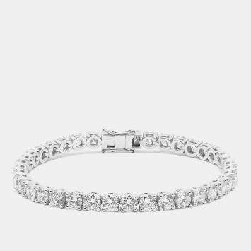 Pre Owned 11.00 cts Round Brilliant Lab Grown Diamonds Sterling Silver 925 Tennis Bracelet