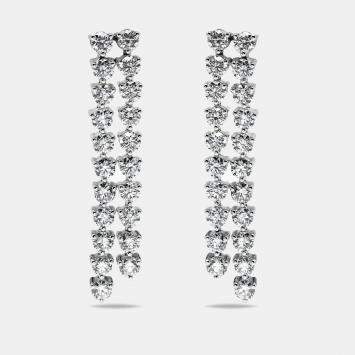 Pre Owned 4.5 cts Round Lab Grown Diamonds 18k White Gold Earrings