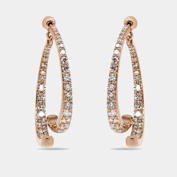 مملوكة مسبقًا 2.1 cts Round Lab Grown Diamonds 18k Rose Gold Earrings